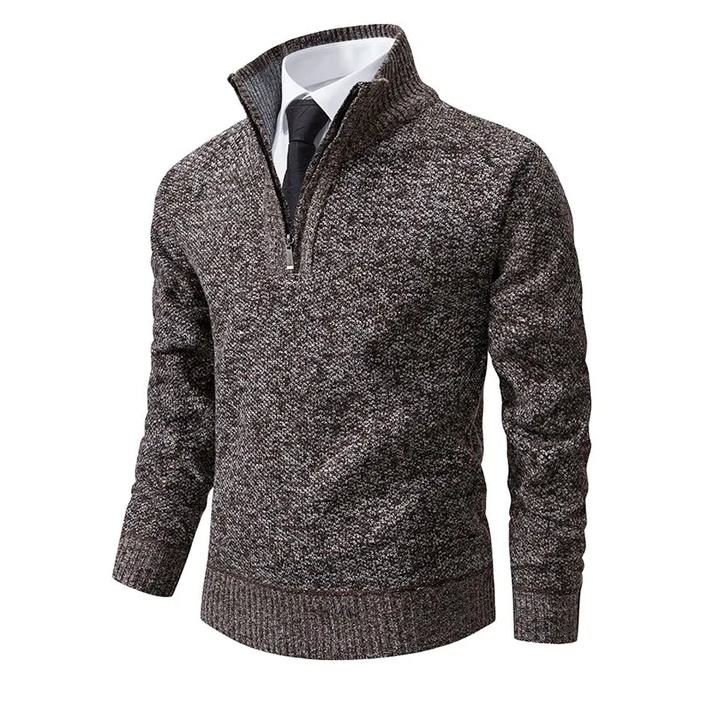 Funki Buys | Sweaters | Men's Casual Stand Collar Zip Pullovers