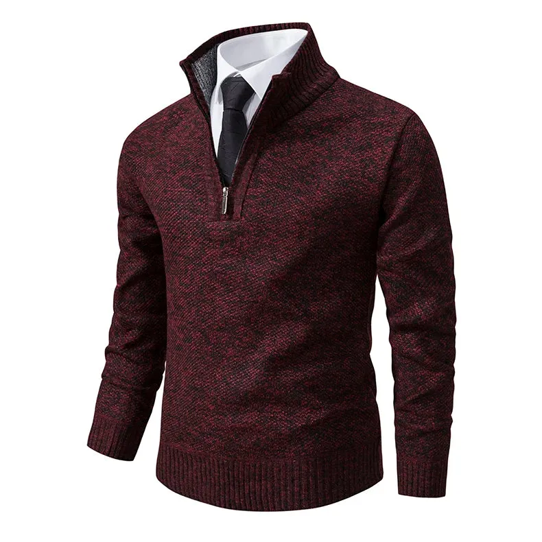 Funki Buys | Sweaters | Men's Casual Stand Collar Zip Pullovers