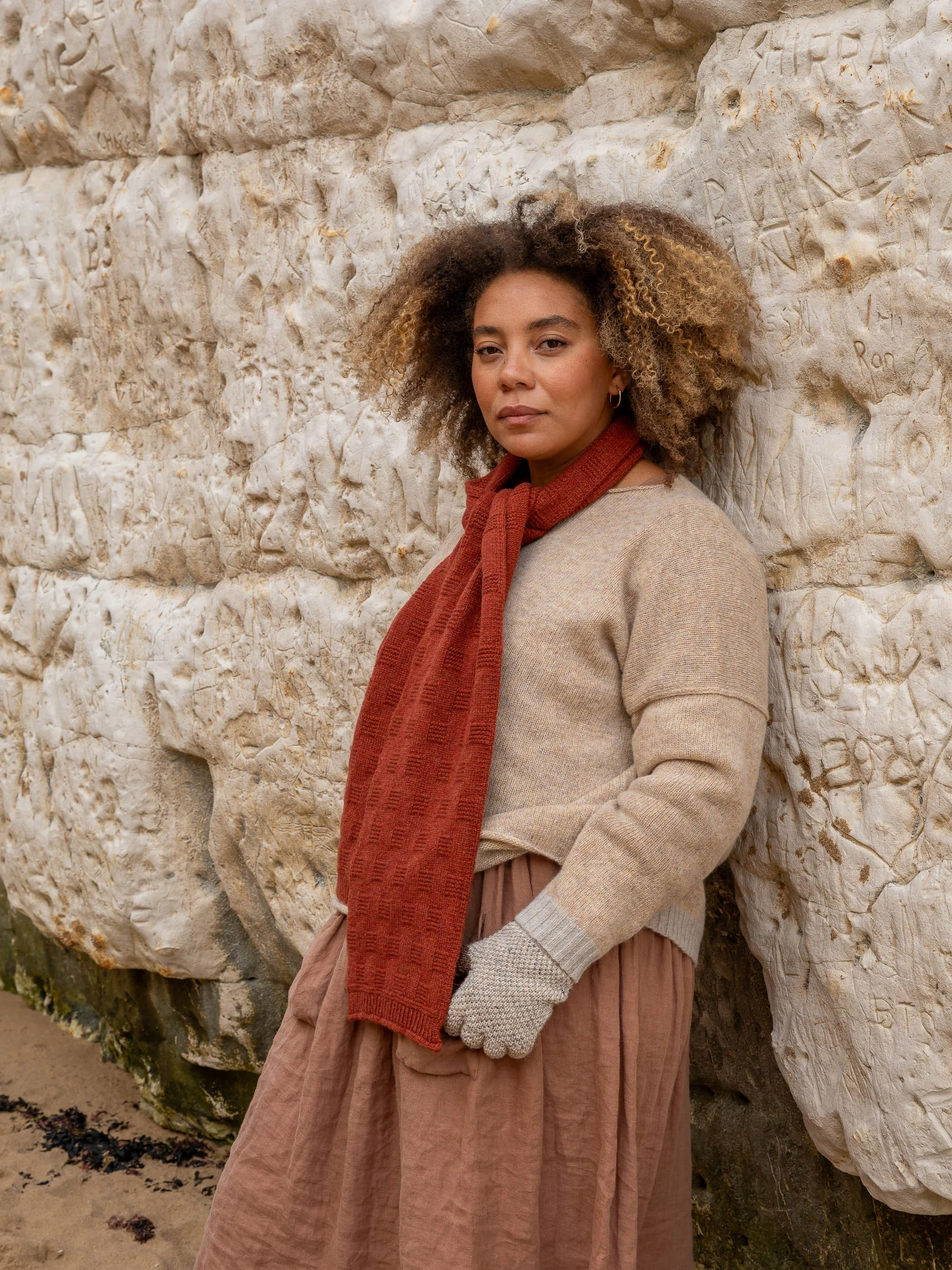 Garter Stitch Scarf | Rust