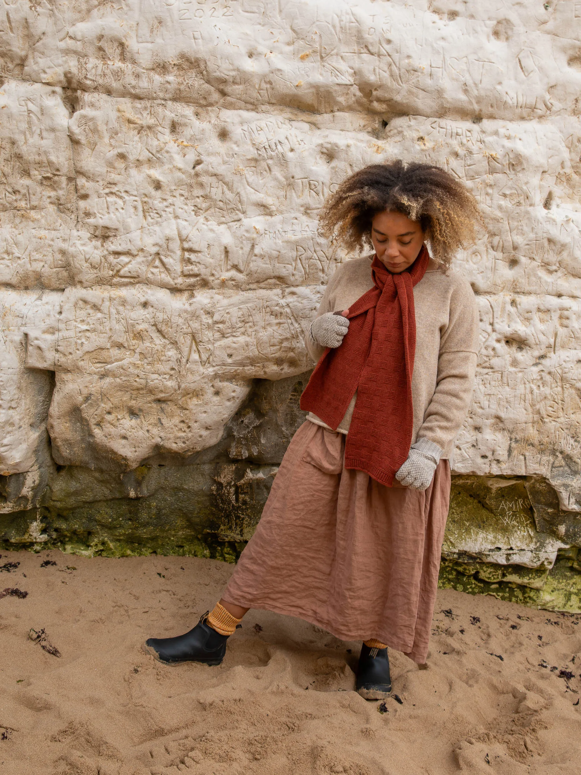 Garter Stitch Scarf | Rust