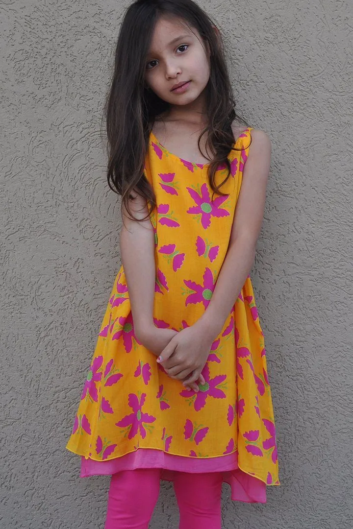 Girls' Summer Sleeveless Floral Dress