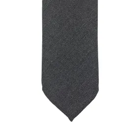 Grey hopsack wool tie, hand-rolled & untipped