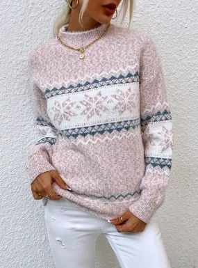 Half-necked Snowflake Christmas Sweater