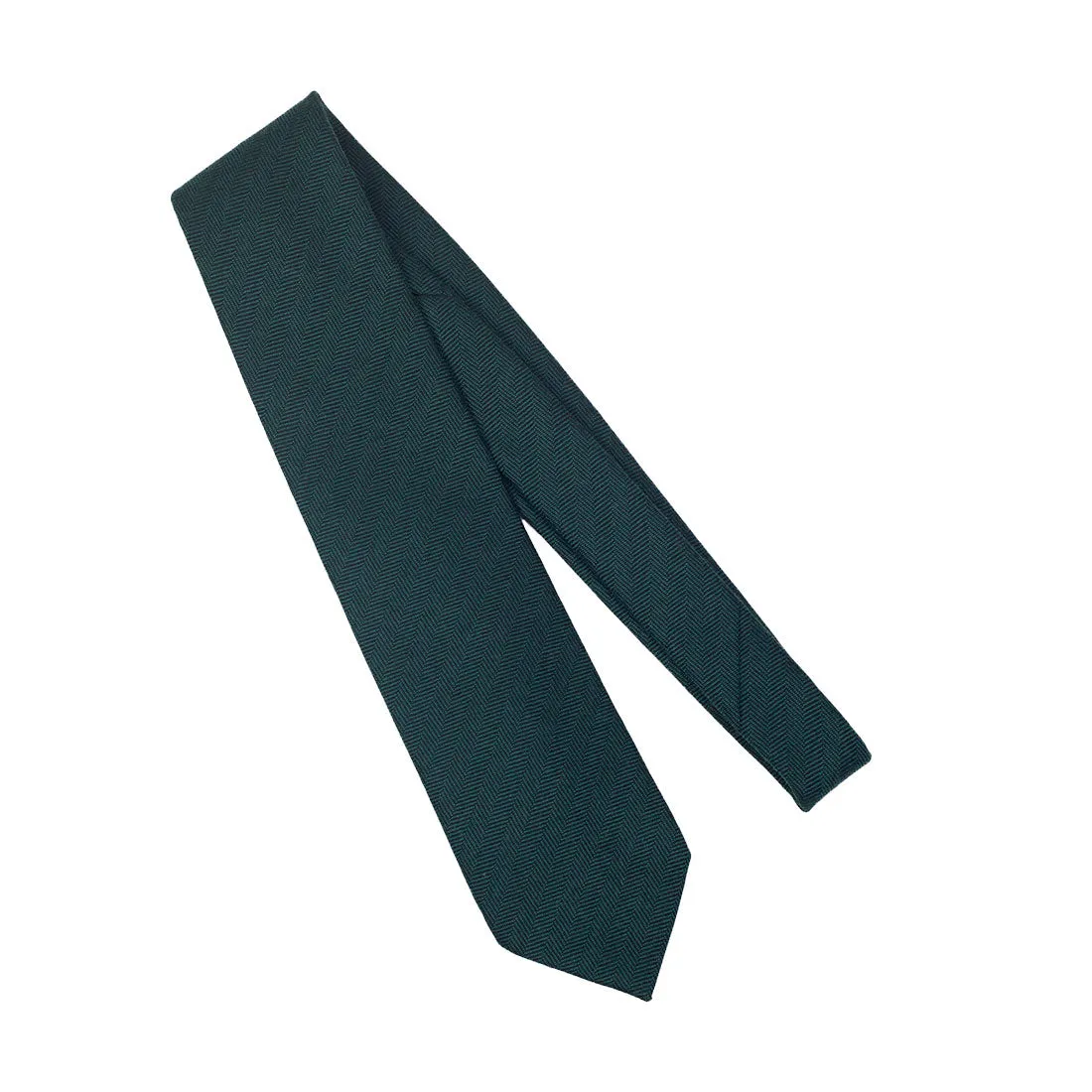 Herringbone wool tie, green