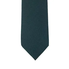 Herringbone wool tie, green