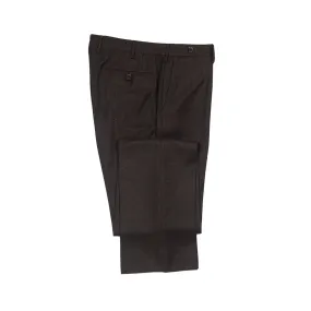 Higher-rise brown donegal tweed trousers with side tabs