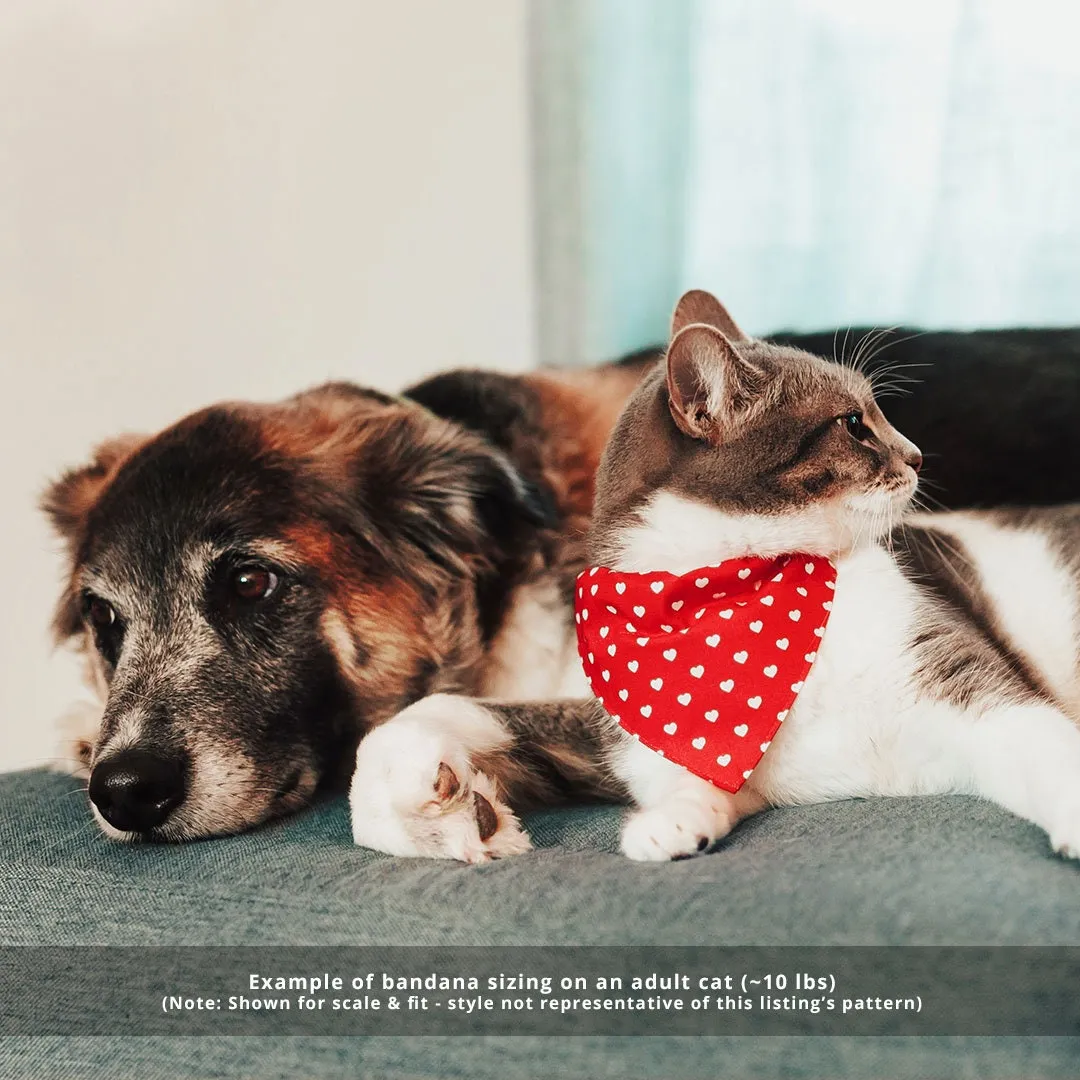 Holiday Cat Bandana - "Candy Christmas" - Pink Candy Cane Bandana for Cat   Small Dog / Christmas / Slide-On Over the Collar Bandana