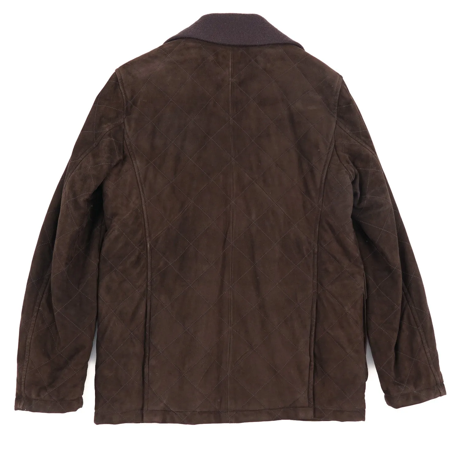 Isaia Quilted Suede Hunting Jacket