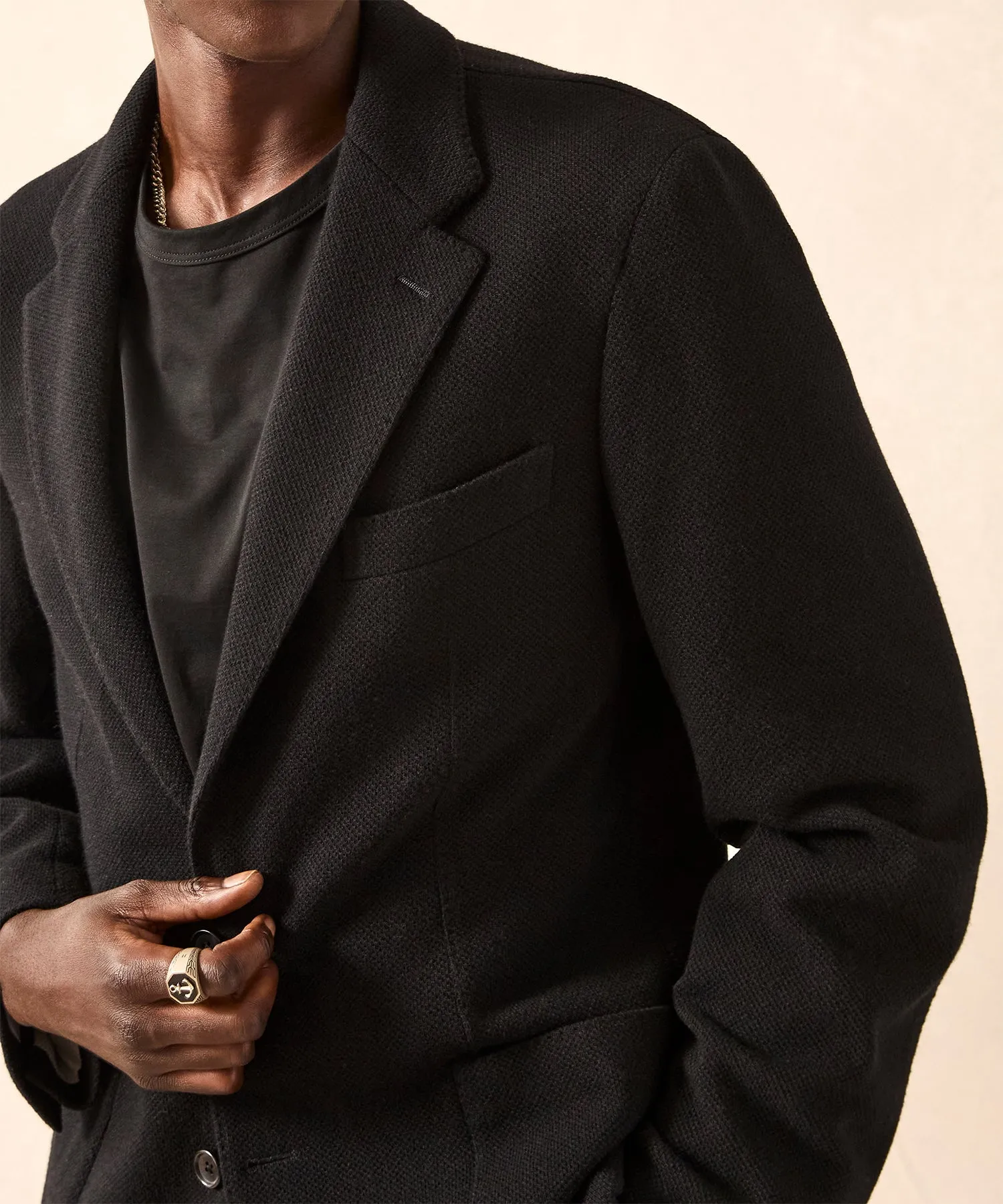 Italian Wool Cashmere Sport Coat in Black