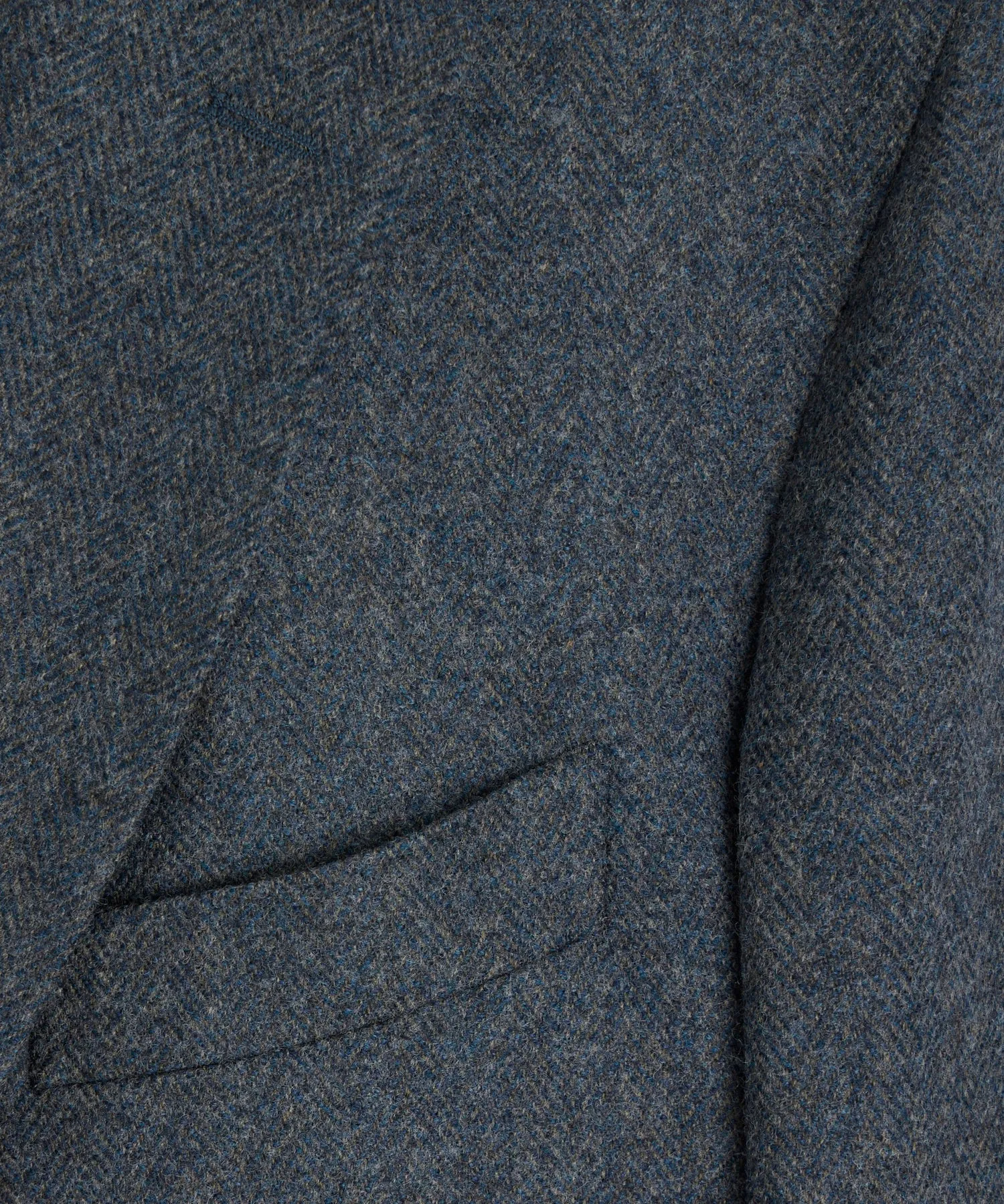 Italian Wool Sport Coat in Blue Herringbone