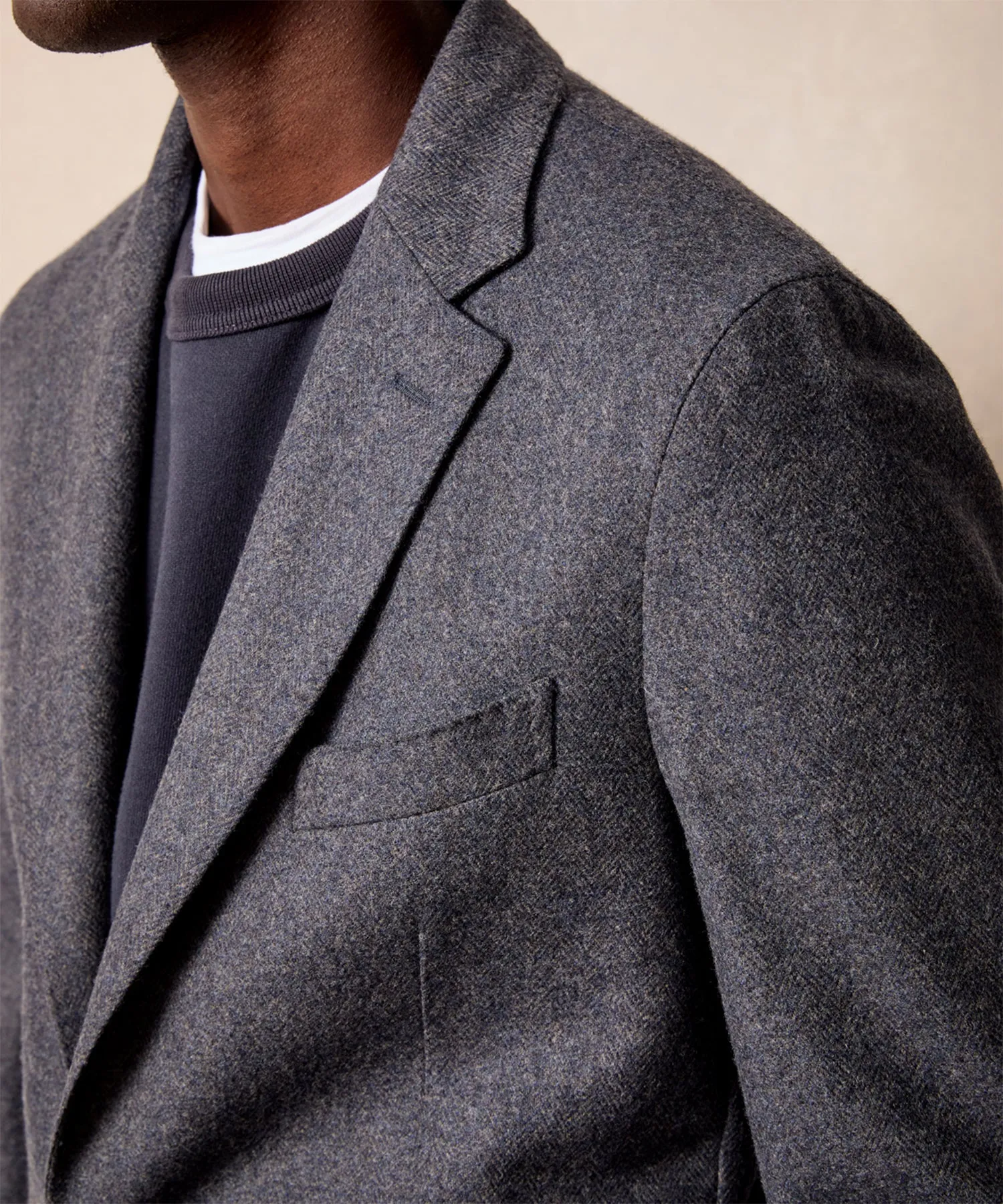 Italian Wool Sport Coat in Blue Herringbone