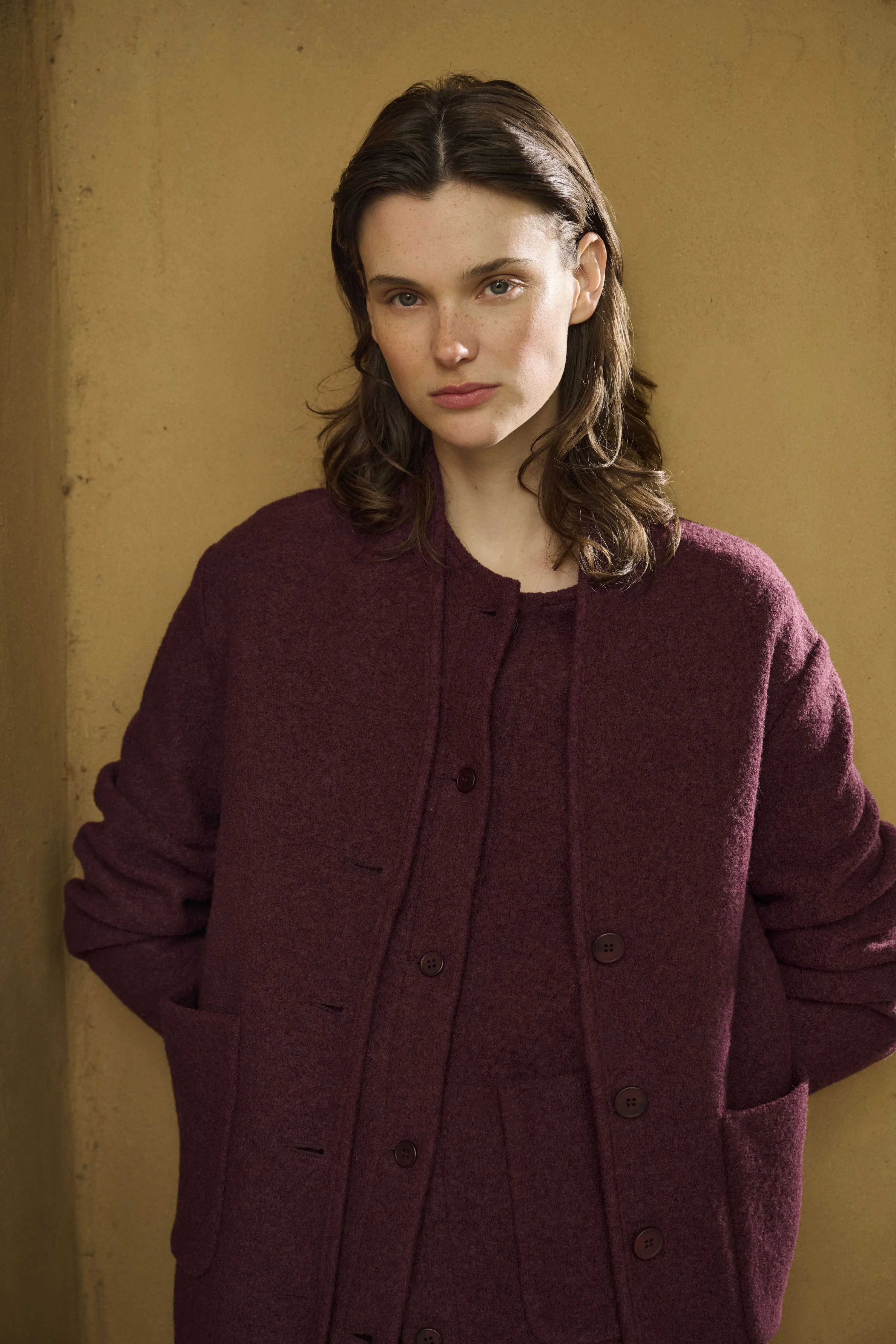 Jacket | Cooked Wool | Hosie | Aubergine Wool