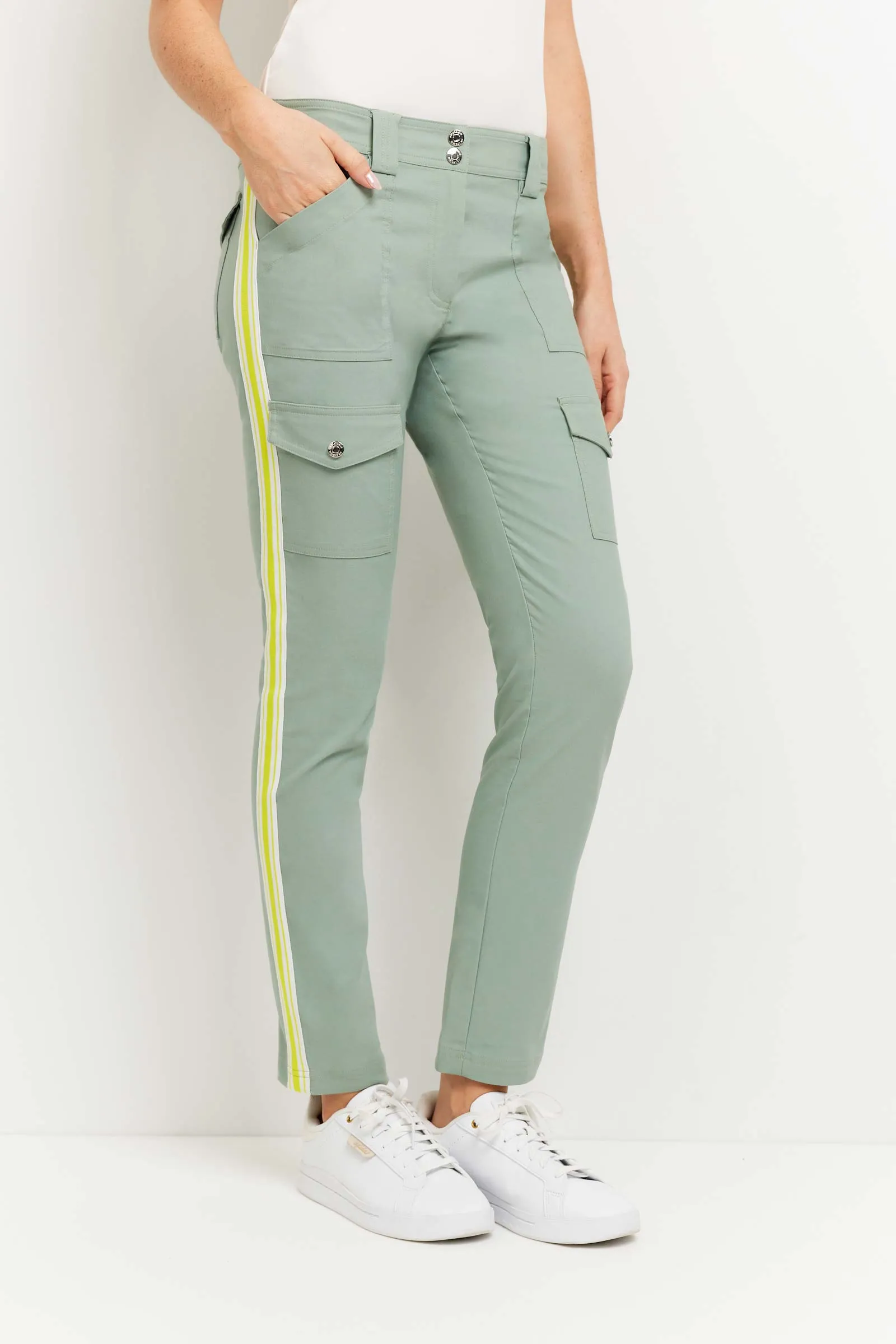 Kate Skinny Cargo Pant with Stripe