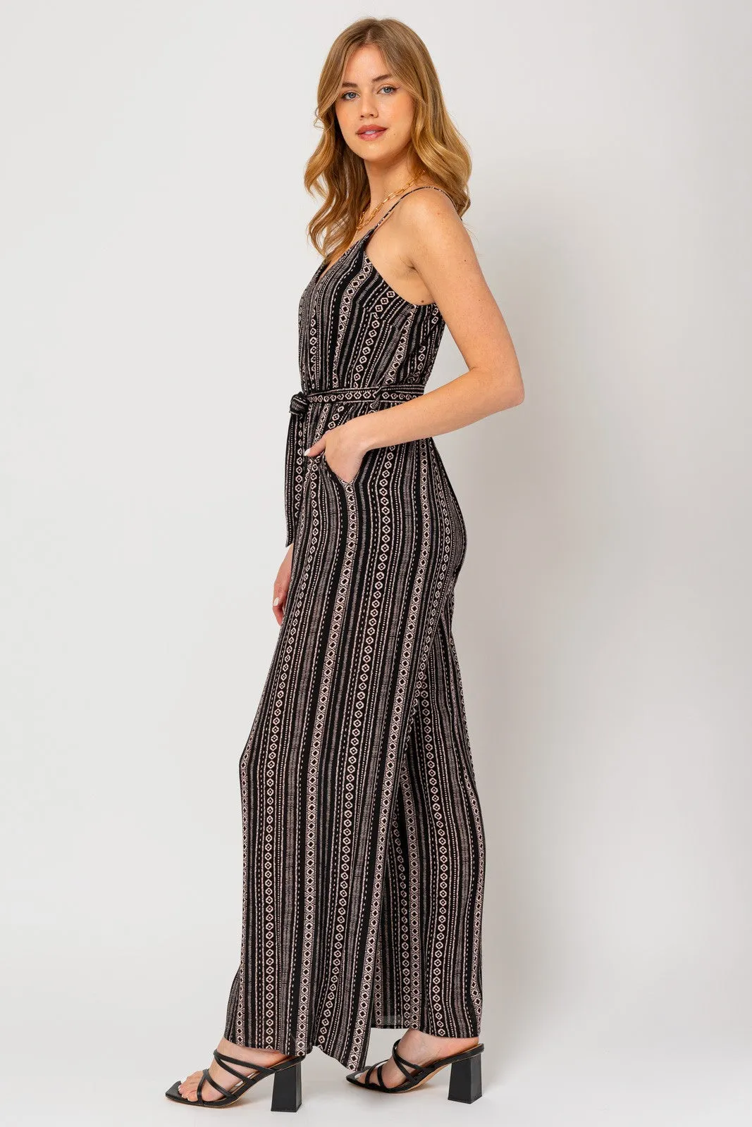 Keoni Sleeveless Abstract Jumpsuit