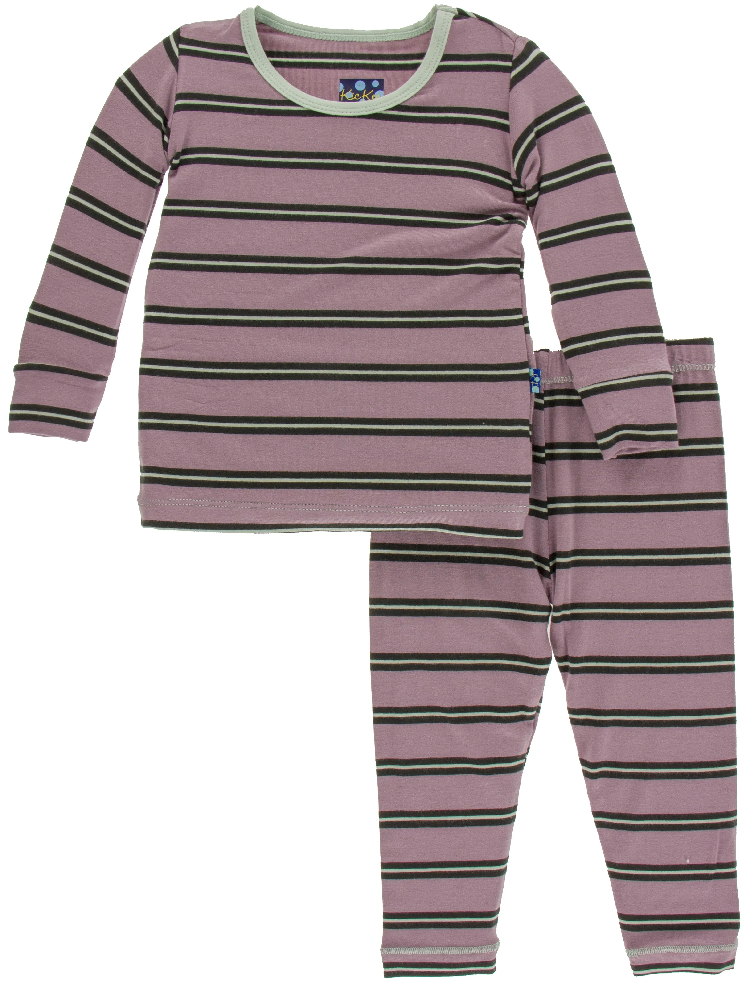 KicKee Pants Elderberry Kenya Stripe Long Sleeve Pajama Set