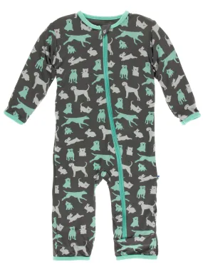 KicKee Pants Stone Domestic Animals Coverall with Zipper