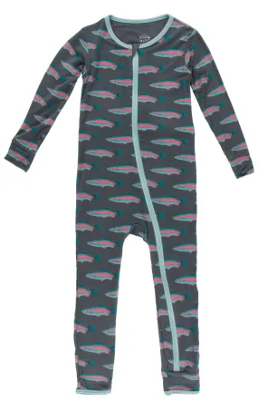 KicKee Pants Stone Rainbow Trout Coverall with Zipper