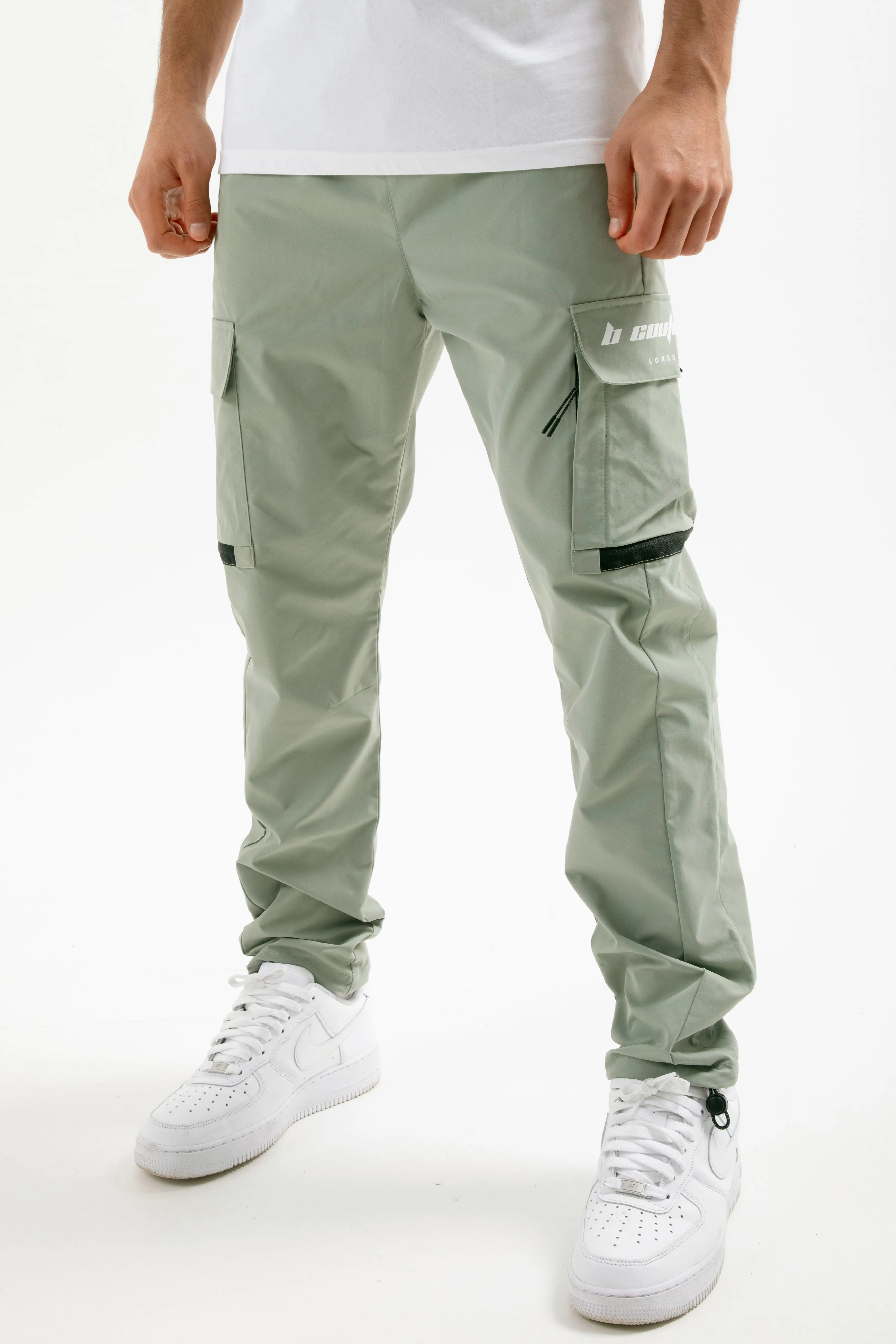 King Street Tapered Cargo Woven Pants - Sage