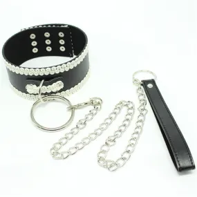 Lace Lined Bondage Collar and Lead set