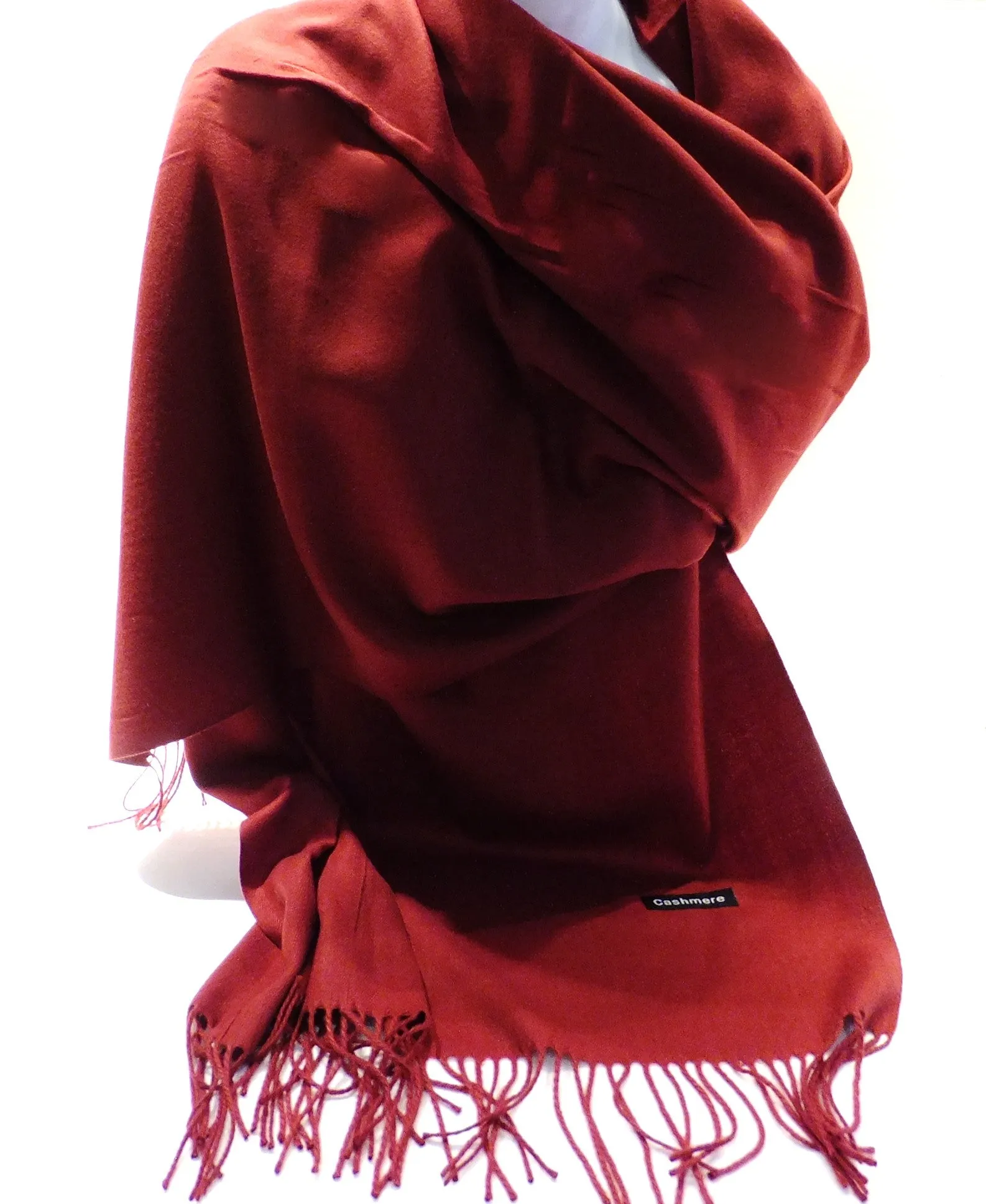 Ladies Berry Red Cashmere Scarf