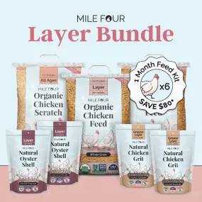 Layer Bundle | 1 Month of Organic Feed, Scratch, Grit & Oyster Shell for 6 Layers