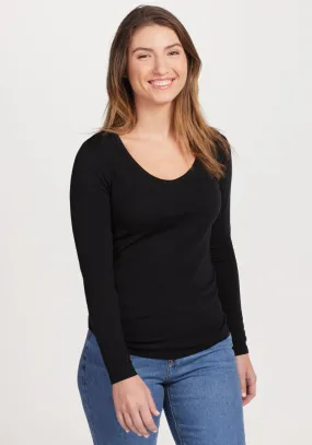 Layla V Neck Top - Black