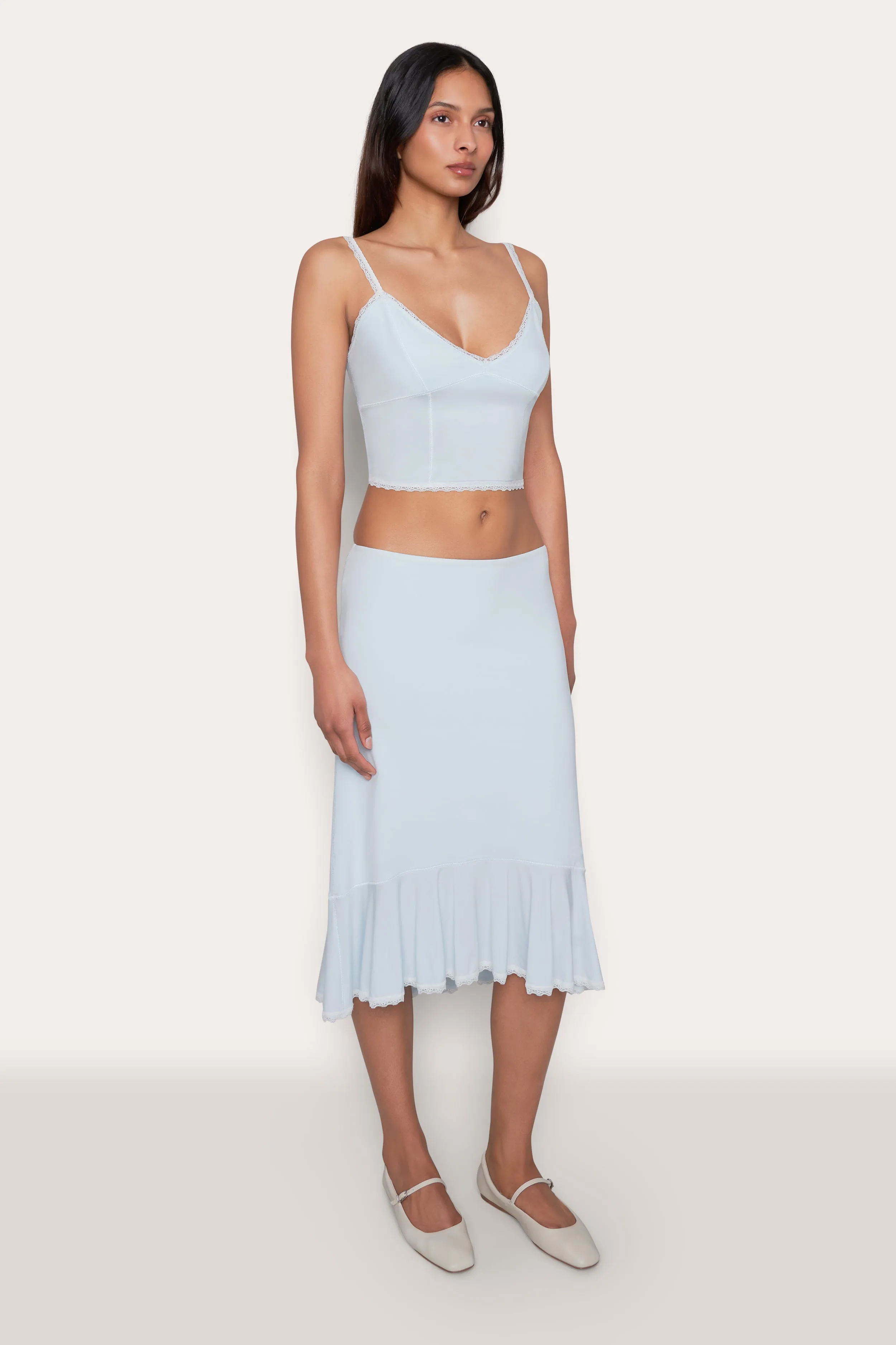 Low Rise Dainty Midi Skirt