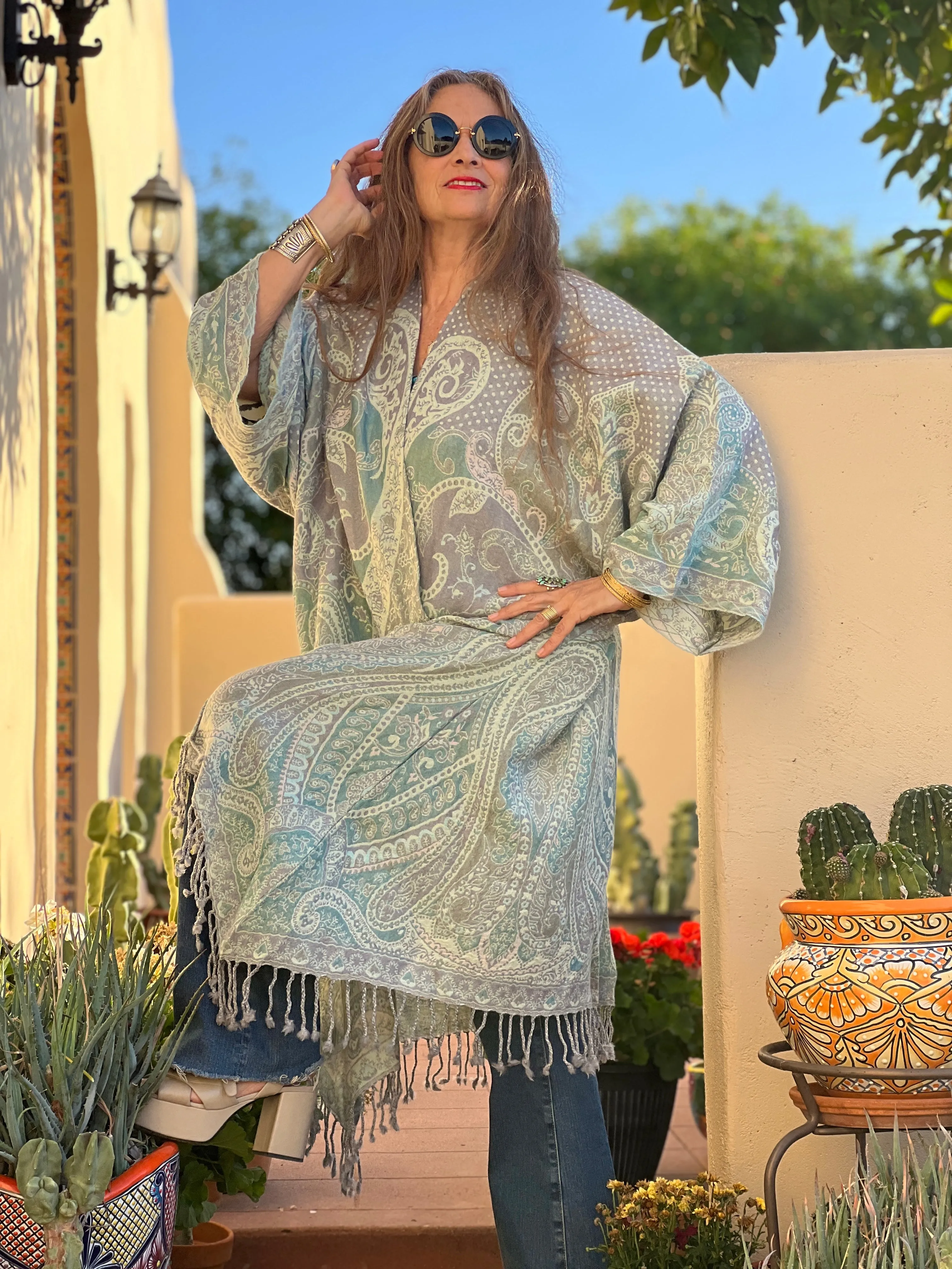 Mandawa Blue Kimono Coat ONE OF A KIND