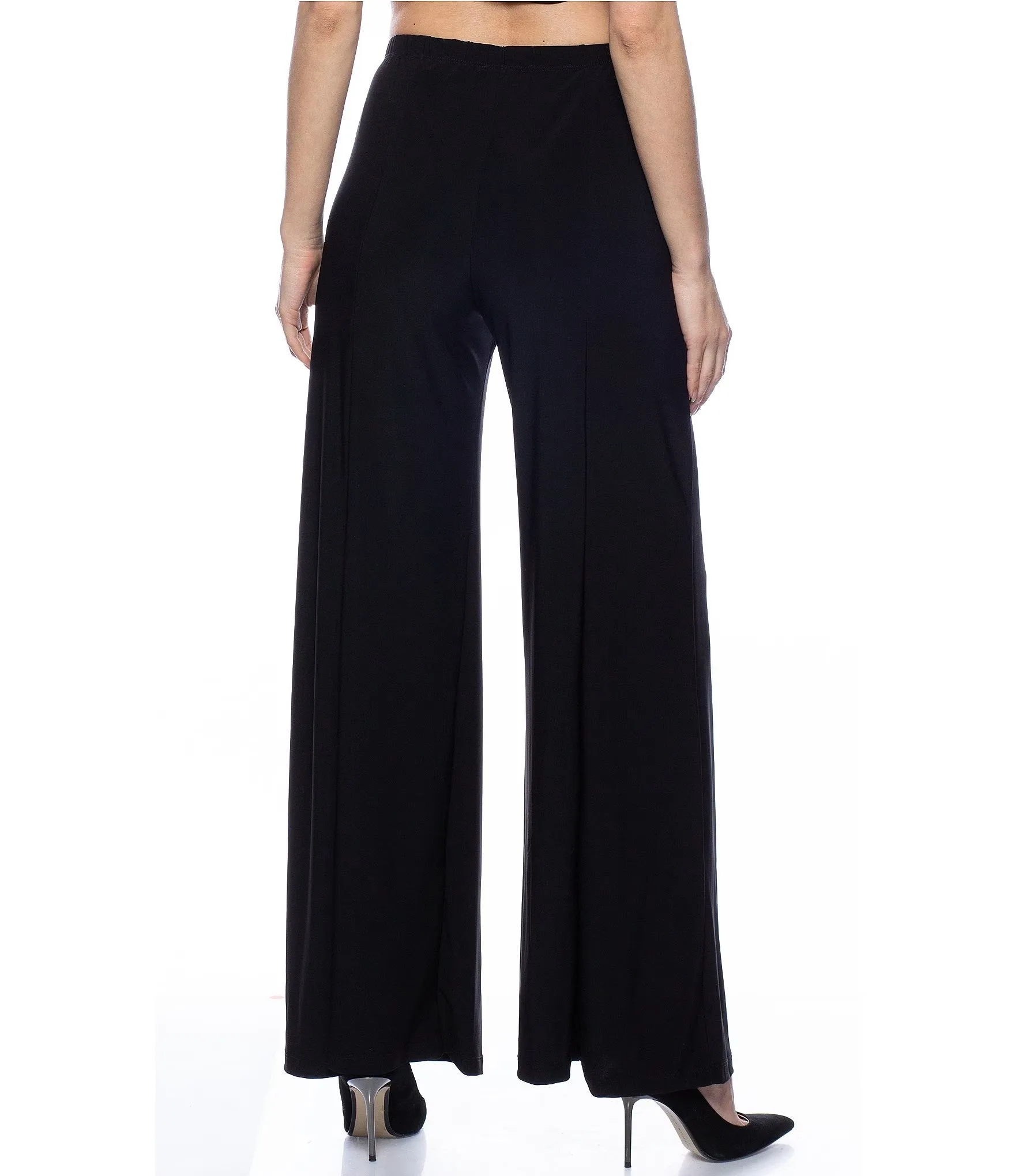 Marina Elastic Waist Straight Leg Pull-on Matte Jersey Pants - Wholesale