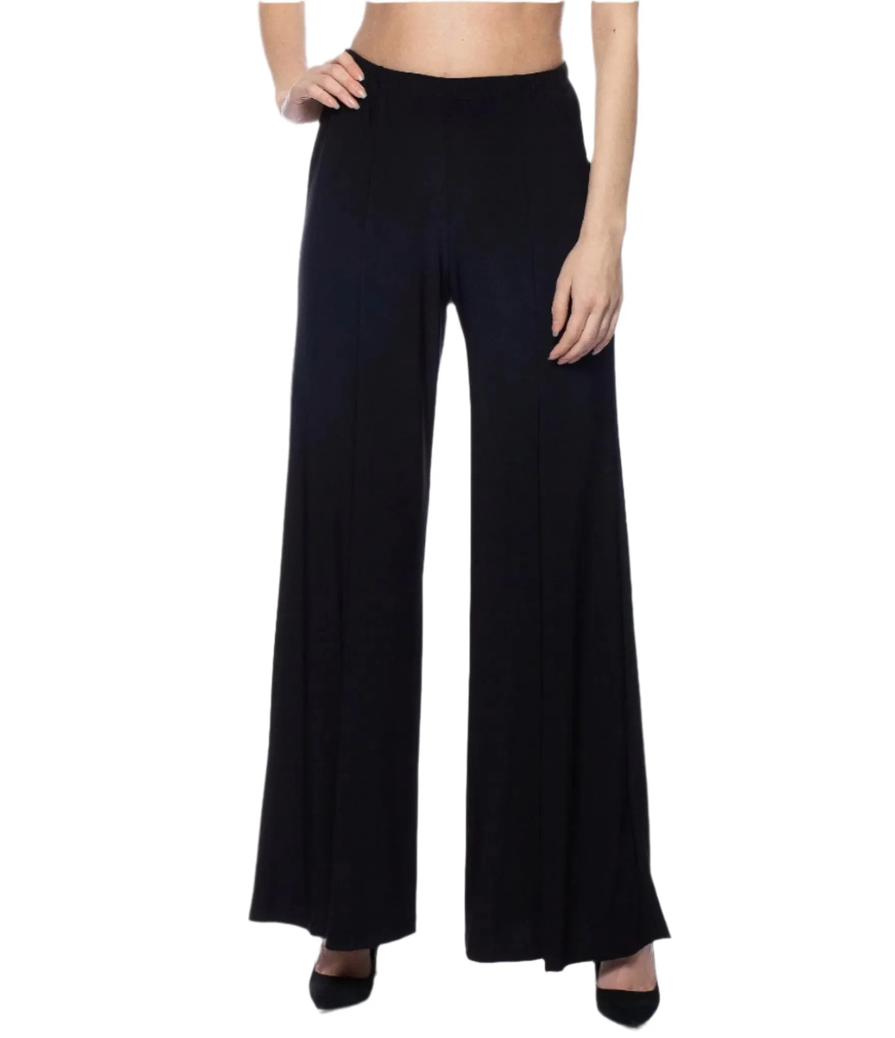 Marina Elastic Waist Straight Leg Pull-on Matte Jersey Pants - Wholesale