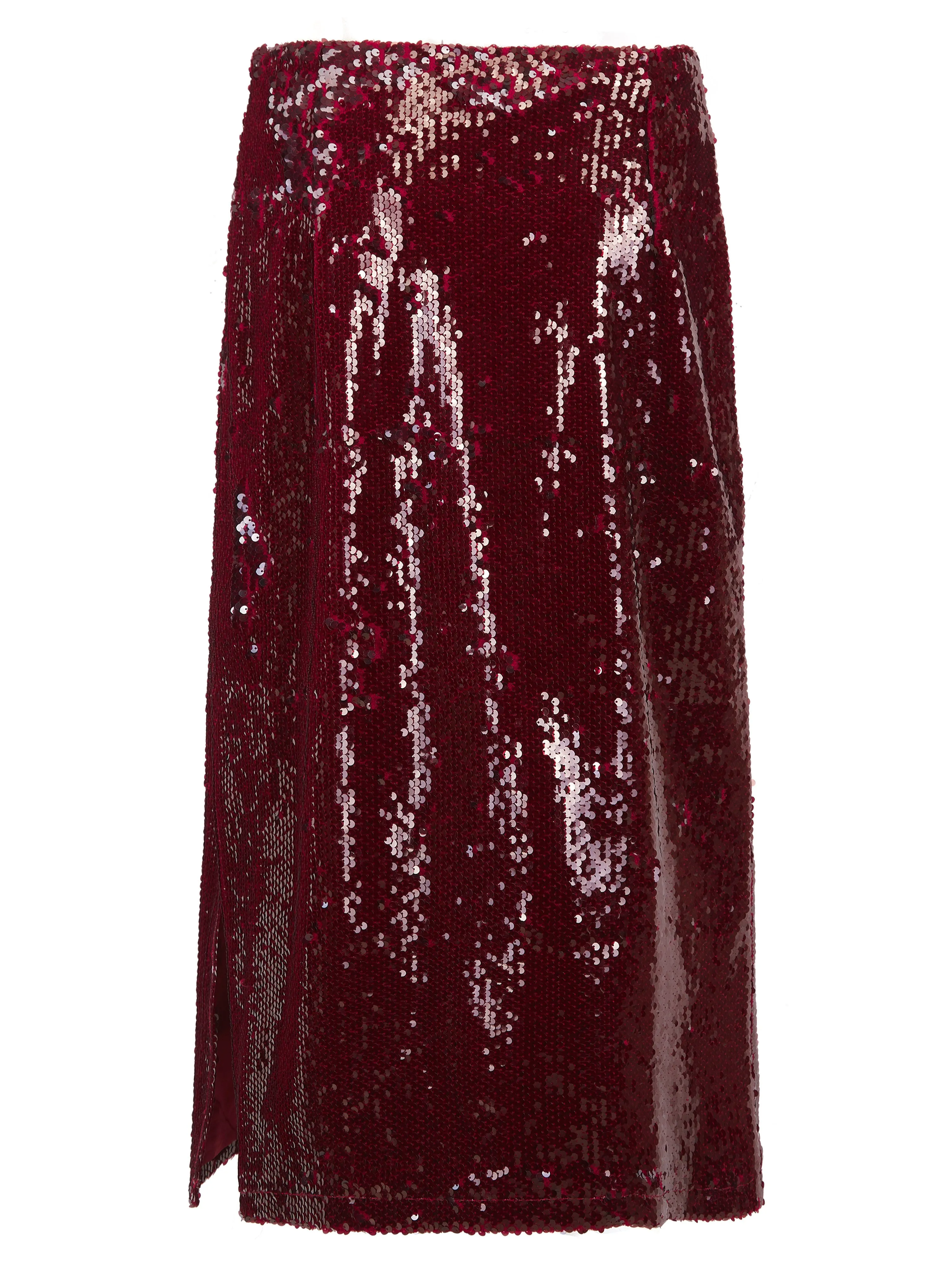 MELEKA SEQUIN SKIRT-RED