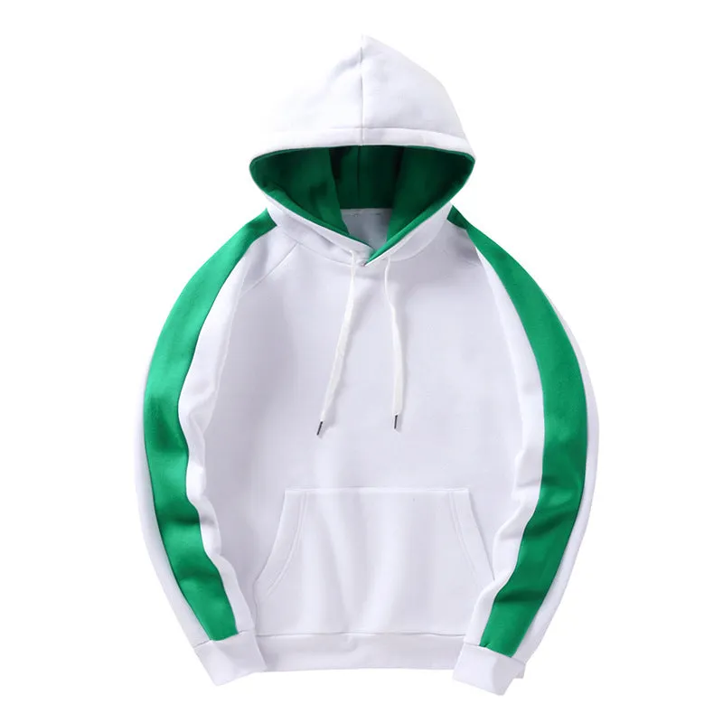 Men Long Sleeved Sports Hooded Sweater Coat