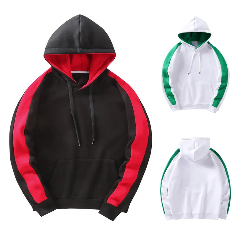 Men Long Sleeved Sports Hooded Sweater Coat