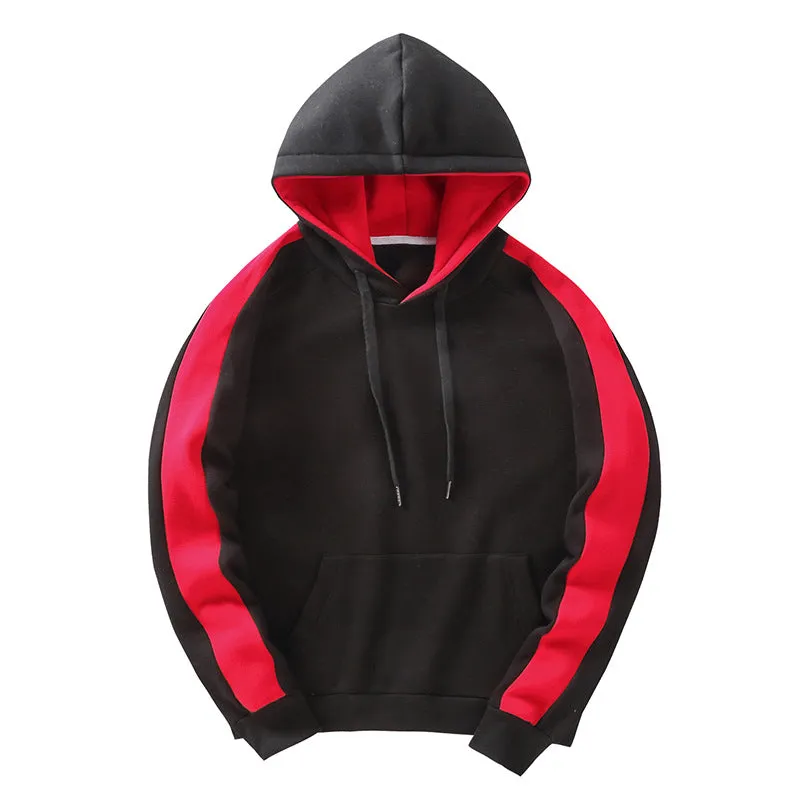 Men Long Sleeved Sports Hooded Sweater Coat