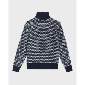 Men Mmk-Riber-Ls Chunky Roll Neck - Navy