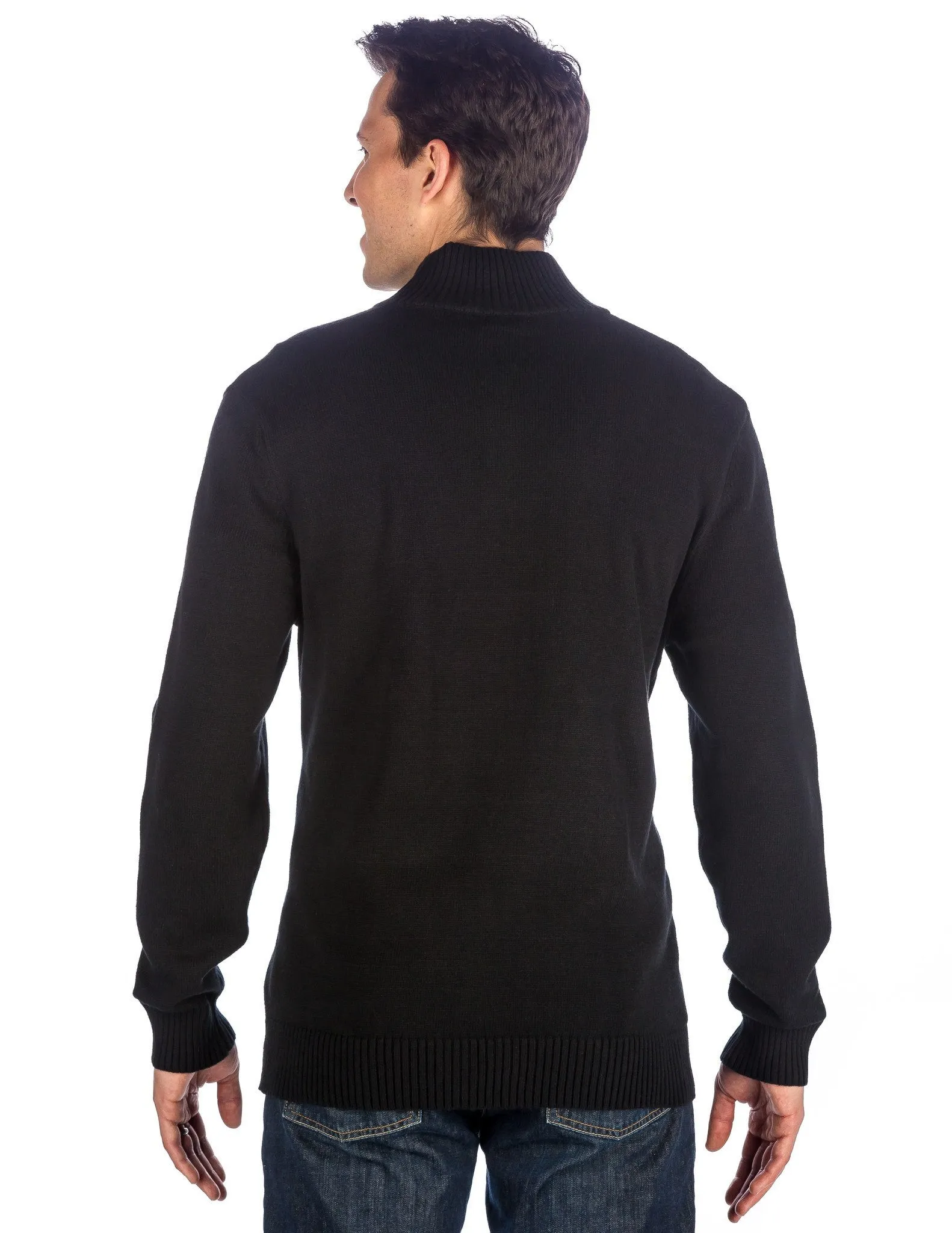 Men's 100% Cotton Half-Zip Pullover Sweater