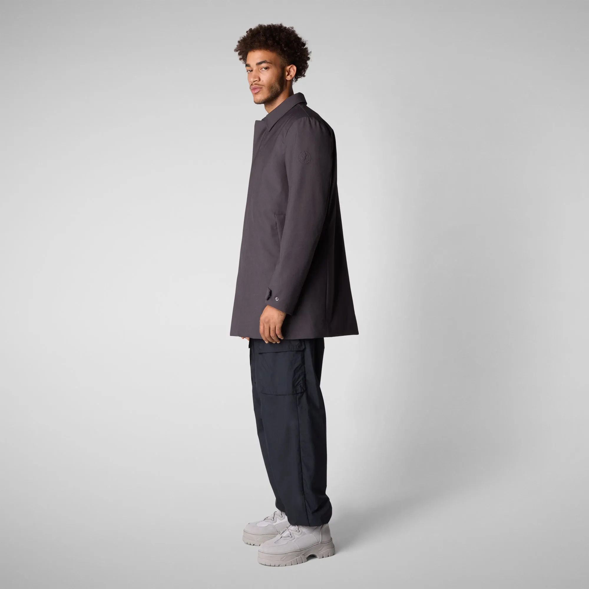 Men's coat Sam in charcoal grey melange