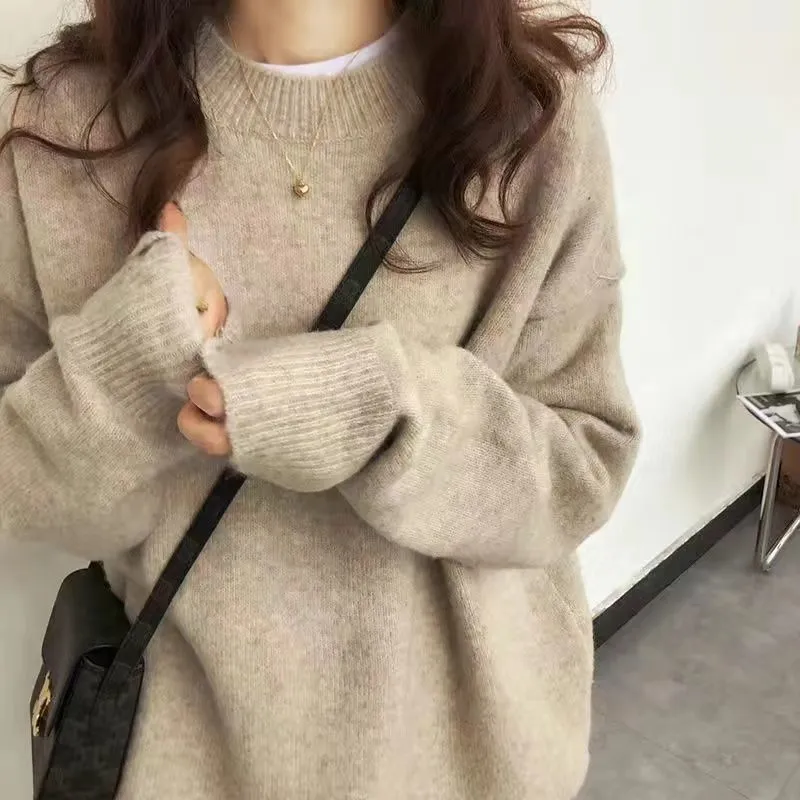 METAVERSMALL Popular Student Lazy Wind Loose Knitted Sweater New Japan and Korea Casual Versatile Inside and Outside Pullover Knitted Sweater