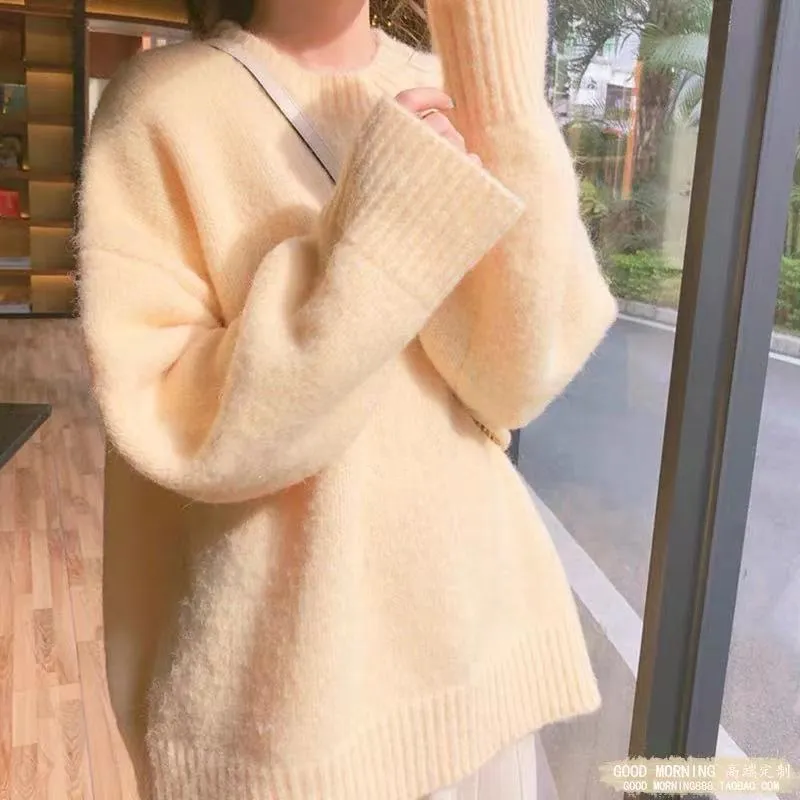 METAVERSMALL Popular Student Lazy Wind Loose Knitted Sweater New Japan and Korea Casual Versatile Inside and Outside Pullover Knitted Sweater