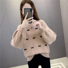 METAVERSMALL Winter explosion small foreign style bottoming sweater 2023 autumn and winter casual style pullover loose knitted sweater women