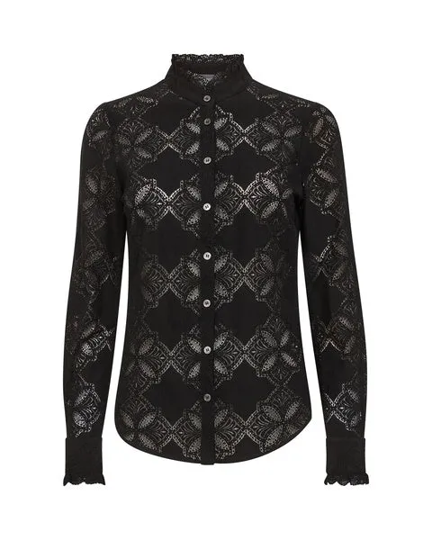 Mos Mosh Black Jeta Lace Shirt