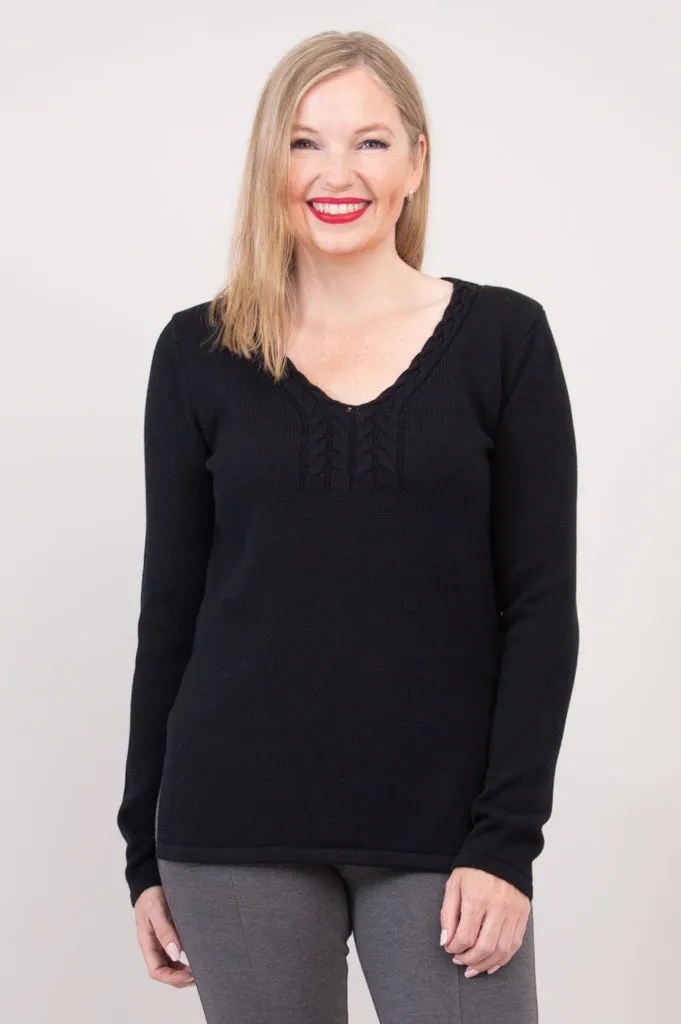 Muni Sweater, Black, Cotton