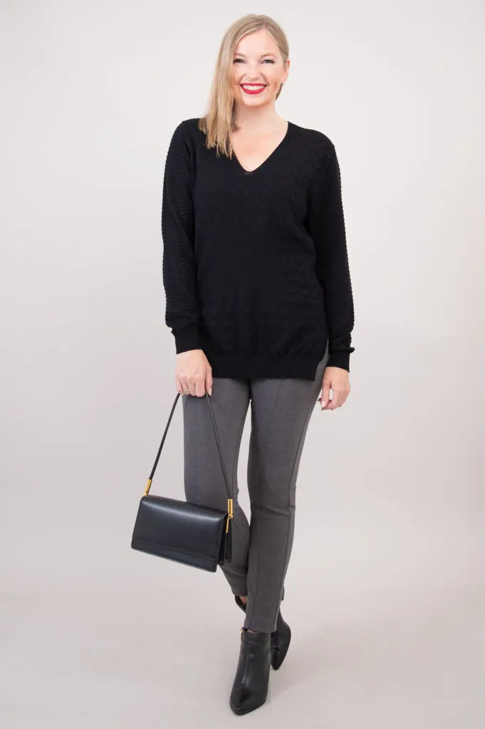 Muni Sweater, Black, Cotton