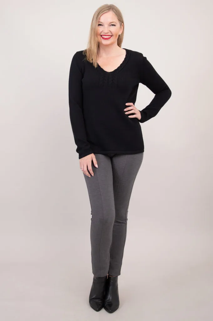 Muni Sweater, Black, Cotton