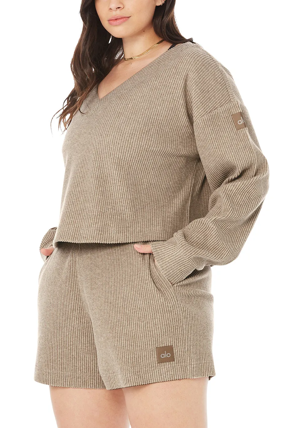 Muse V-Neck Pullover - Gravel Heather