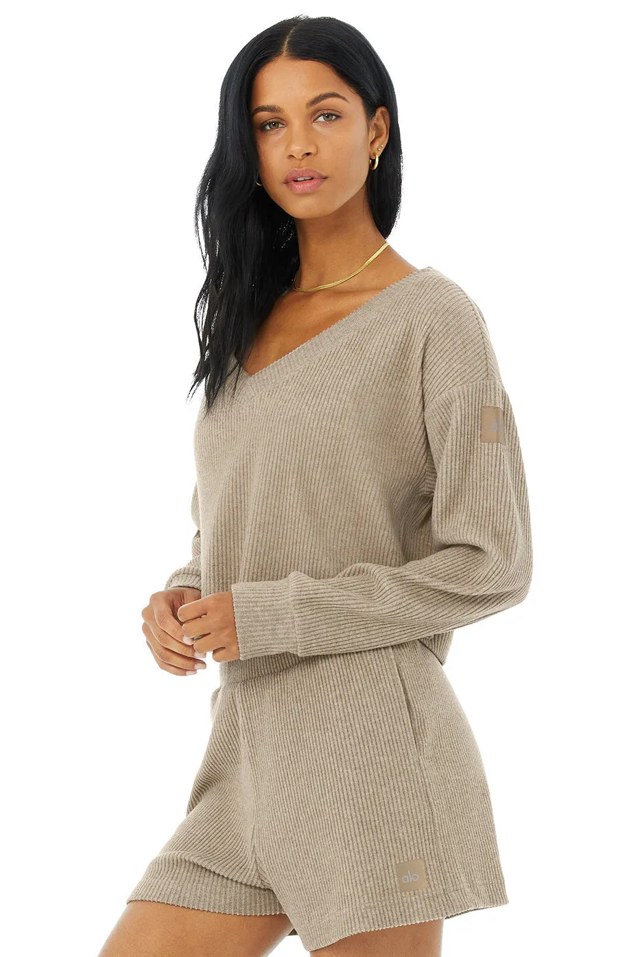 Muse V-Neck Pullover - Gravel Heather