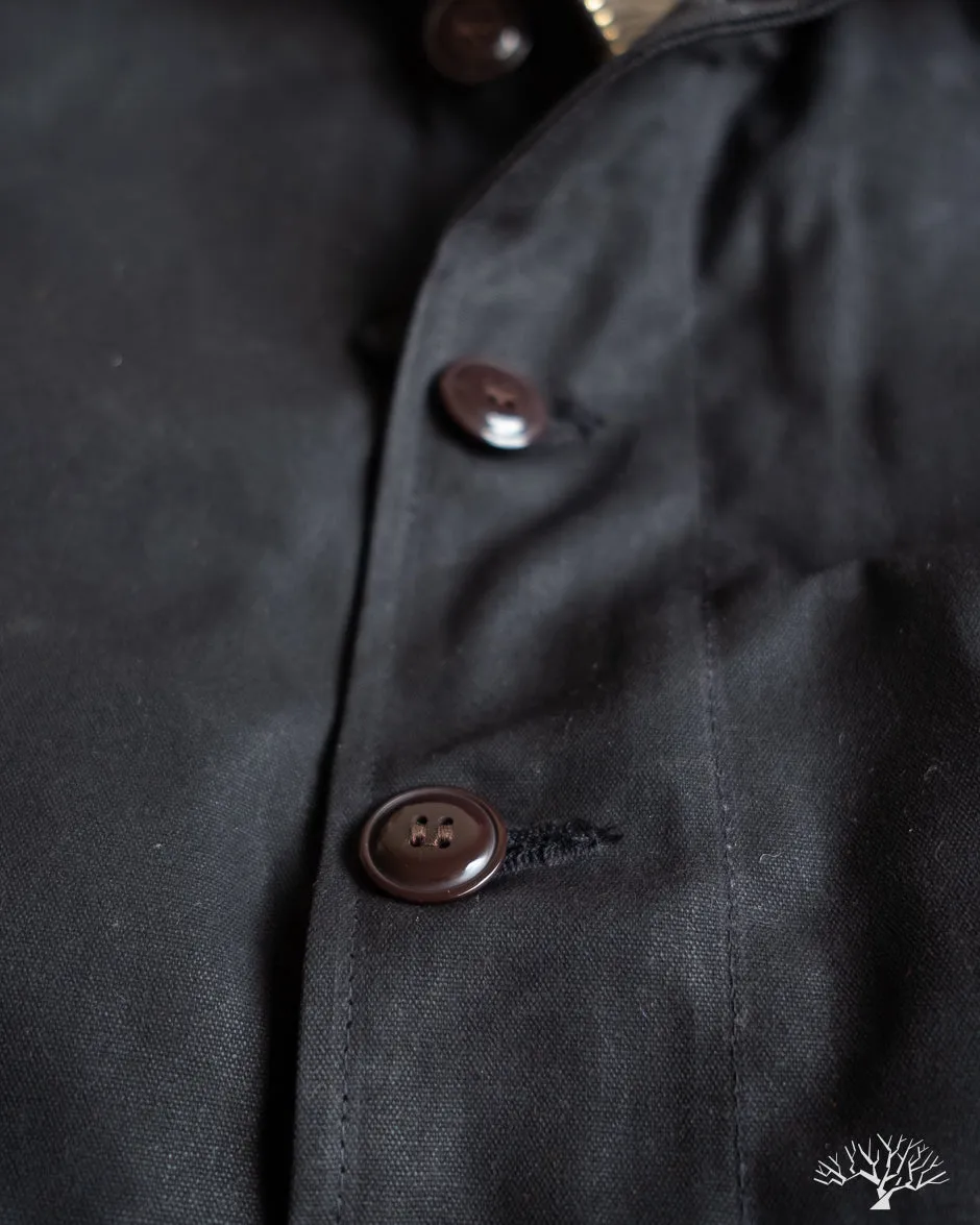 N-1 Deck Jacket - Black Waxed Canvas Kodiak Mouton (Modified)