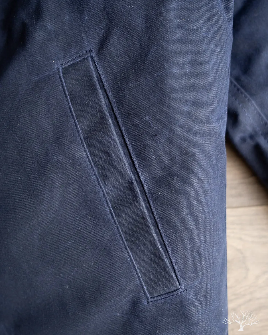 N-1 Deck Jacket - Navy Waxed Canvas Brown Mouton (Modified)