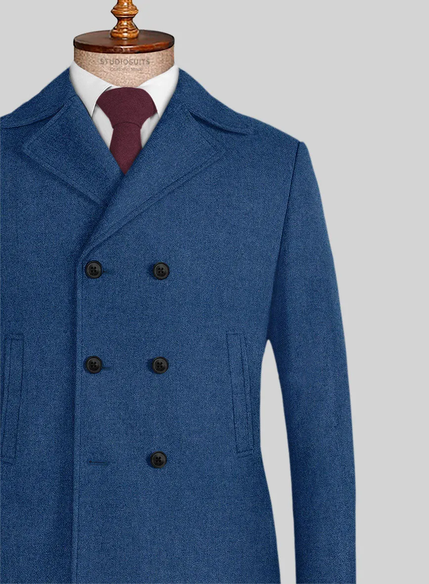 Naples Cobalt Blue Tweed Pea Coat