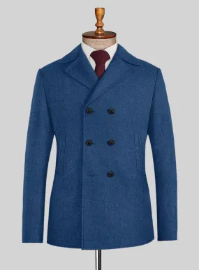 Naples Cobalt Blue Tweed Pea Coat